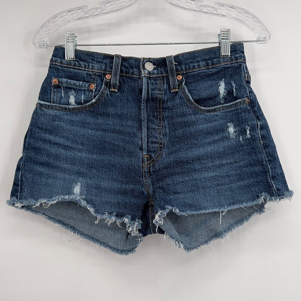 Levi’s Premium 501 High Rise Distressed Cutoff Jean Shorts Women’s W L Button Fl